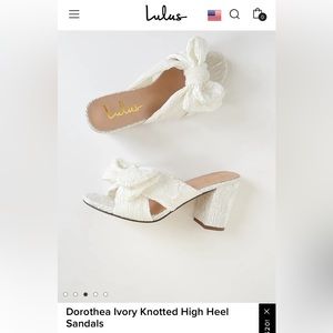 LuLus Dorothea Ivory Knotted High Heel Sandals